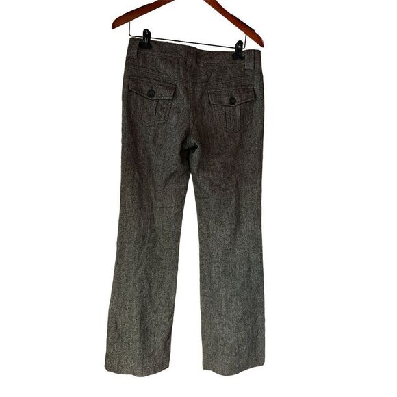 Banana republic grey wool blend trouser wide leg pants 4 long career classic - Picture 2 of 4